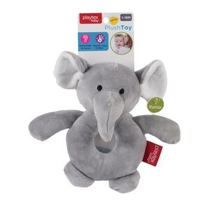 Playtex Soft Gray Elephant Plush Rattle